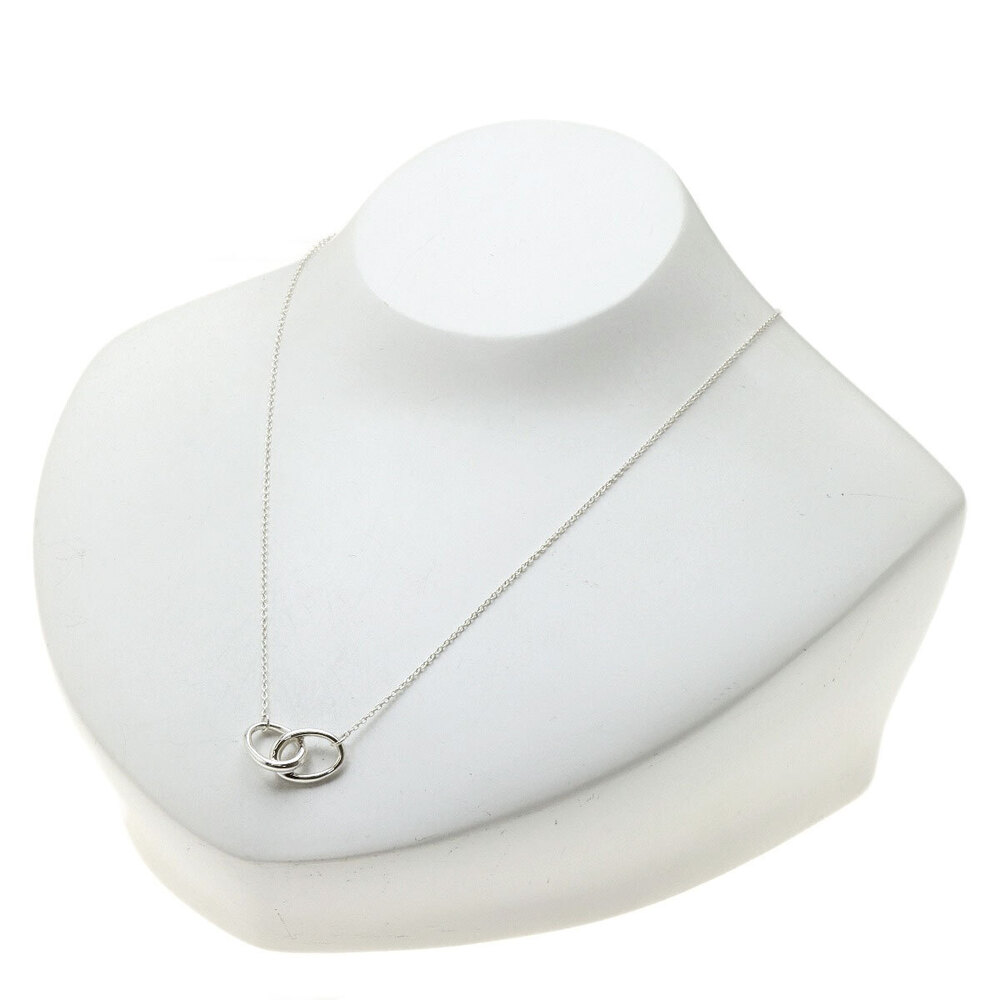 Tiffany Co Double Loop Necklace Silver View 4